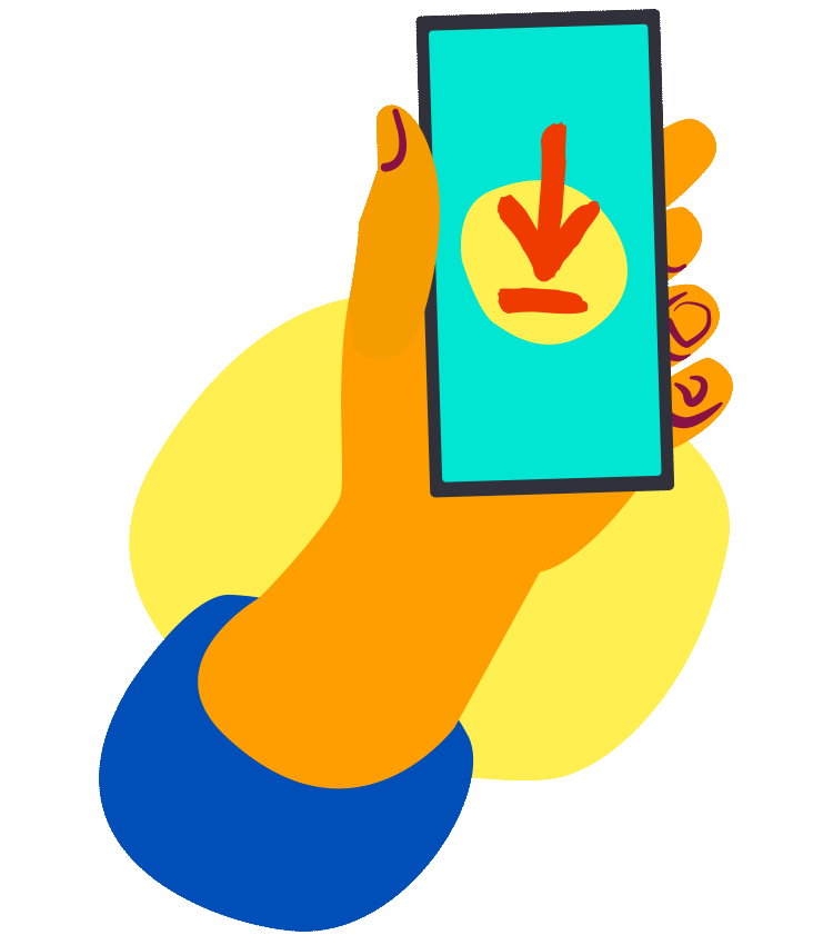 Holding phone illustration