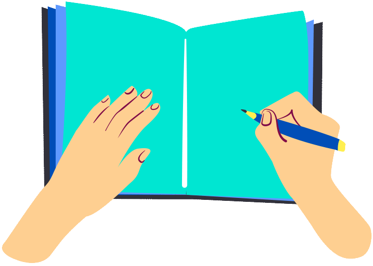Writing in book illustration